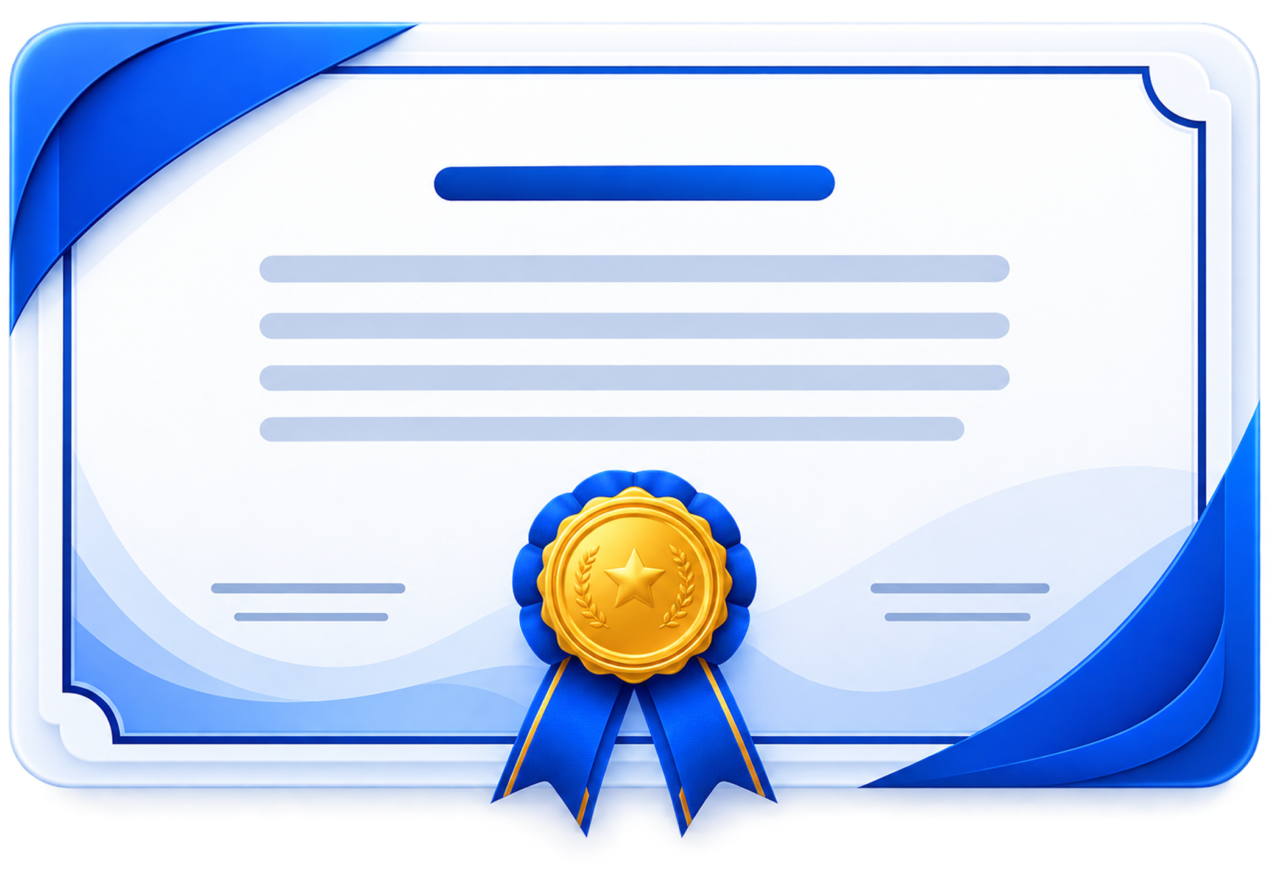 Professional course completion certificate